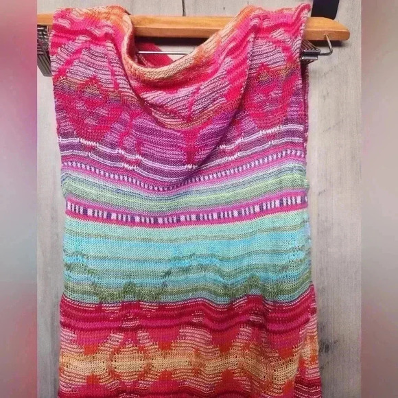 Lauren Ralph Lauren Rainbow Indian Tribal Linen Sleeveless Sweater Dress PXS - Picture 5 of 11
